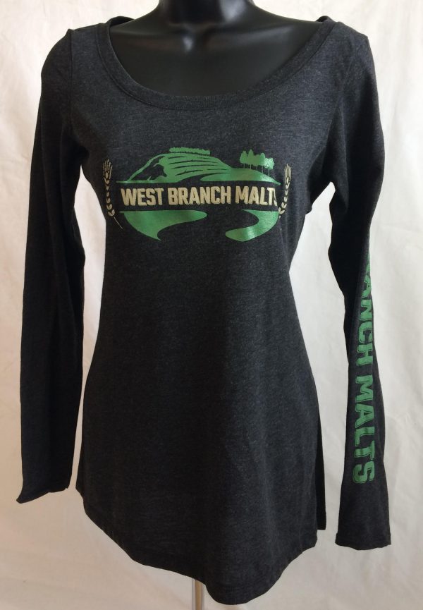 Dark Gray Scoop Long Sleeve Shirt